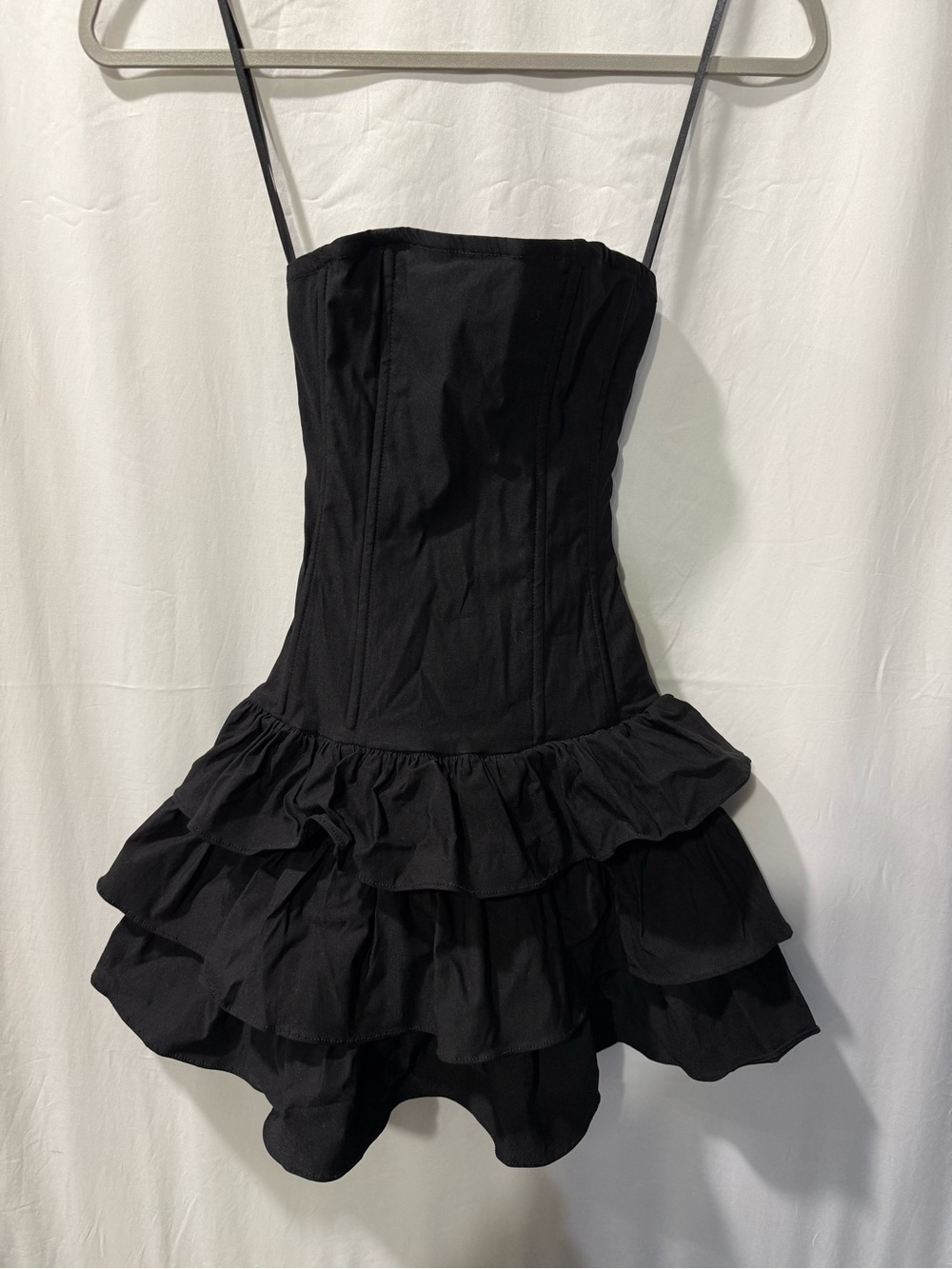 Princess Polly Black Ruffle Strap Mini Dress